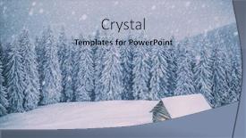  Presentation with house forest - PPT layouts featuring wooden house in winter forest toned like instagram filter background and a light blue colored foreground