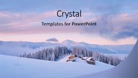  Presentation with sugarcane fields mountains landscape nature - PPT theme featuring wooden houses of shepherds background and a light blue colored foreground