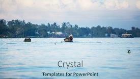  Presentation with mekong delta - Beautiful PPT theme featuring wooden-hut-and-boat backdrop and a light blue colored foreground