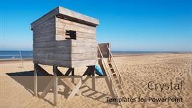  Presentation with hut - Beautiful presentation featuring wooden-hut-on-poles backdrop and a coral colored foreground