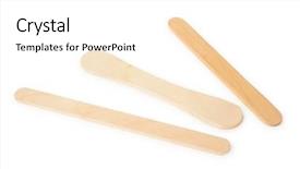  Presentation with ice cream - Presentation having wooden ice cream sticks background and a white colored foreground