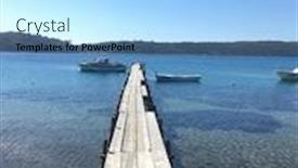  Presentation with sea - Colorful slide set enhanced with wooden-jetty-leading-into-sea and a light blue colored foreground