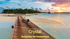  Presentation with sardines school in blue sea - Beautiful theme featuring wooden jetty on a blue backdrop and a tawny brown colored foreground