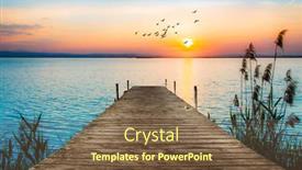  Presentation with lake - PPT theme featuring wooden-jetty-on-the-lake background and a tawny brown colored foreground