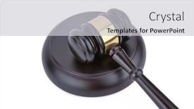  Presentation with judge - Presentation consisting of wooden-judge-gavel-and-soundboard background and a light gray colored foreground