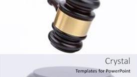  Presentation with judge - Presentation theme with wooden-judge-gavel-and-soundboard background and a sky blue colored foreground