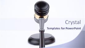  Presentation with judge - PPT theme featuring wooden-judge-gavel-isolated background and a sky blue colored foreground