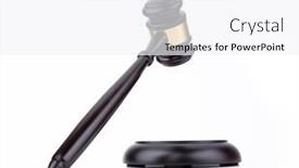  Presentation with gavel - Theme consisting of wooden-judge-gavel-isolated background and a white colored foreground