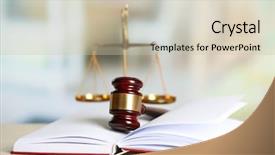  Presentation with judge - Slide deck with wooden judges gavel lying background and a soft green colored foreground