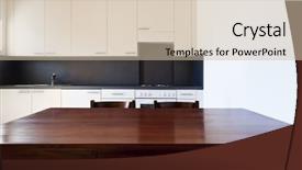  Presentation with rural home - Amazing PPT layouts having wooden kitchen table rural home backdrop and a soft green colored foreground