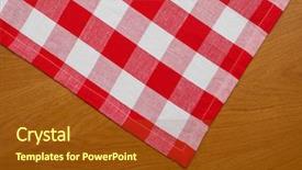  Presentation with kitchen - Colorful PPT theme enhanced with wooden kitchen table with red backdrop and a tawny brown colored foreground