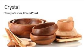  Presentation with utensils - Presentation featuring wooden kitchen utensils isolated background and a  colored foreground