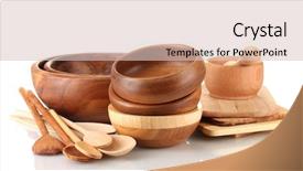  Presentation with kitchen utensils - Presentation enhanced with wooden kitchen utensils isolated background and a lemonade colored foreground