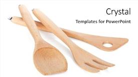 Presentation with utensils - PPT theme featuring utensils isolated on white background background and a white colored foreground