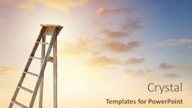  Presentation with bright - Beautiful PPT theme featuring wooden ladder and bright sky backdrop and a lemonade colored foreground