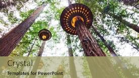  Presentation with new zealand - Slides enhanced with wooden-lamp-in-redwoods-whakarewarewa background and a mint green colored foreground