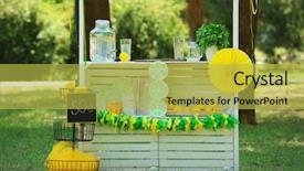  Presentation with lemonade - Theme enhanced with wooden lemonade stand in park background and a yellow colored foreground