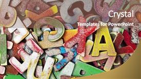  Presentation with letter - Amazing PPT theme having wooden letter background backdrop and a violet colored foreground