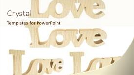  Presentation with white letters - Beautiful PPT theme featuring wooden-letters-forming-word-love backdrop and a cream colored foreground