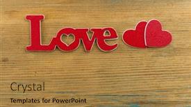  Presentation with rustic love - Cool new slides with wooden-letters-forming-word-love backdrop and a coral colored foreground