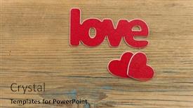  Presentation with rustic love - Presentation theme having wooden-letters-forming-word-love background and a coral colored foreground