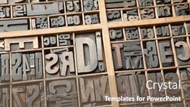  Presentation with letters - Presentation theme having wooden-letters-in-a-box background and a violet colored foreground