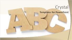  Presentation with white letters - Theme featuring wooden letters isolated at white background background and a lemonade colored foreground