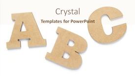  Presentation with white letters - Audience pleasing theme consisting of wooden letters isolated at white background backdrop and a lemonade colored foreground