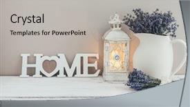  Presentation with decor - Beautiful slide deck featuring wooden letters on a vintage backdrop and a light gray colored foreground