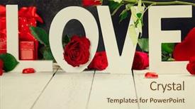  Presentation with rustic love - Slide deck consisting of wooden letters on rustic background background and a  colored foreground