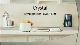  Presentation with wooden lighting - PPT theme featuring wooden light table with toaster background and a soft green colored foreground