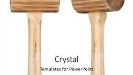  Presentation with mallet - Amazing slide deck having wooden mallet isolated on white woodworking carpentry hand tool backdrop and a white colored foreground