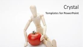  Presentation with mannequin - Audience pleasing presentation design consisting of wooden mannequin and red tomato backdrop and a white colored foreground