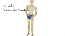  Presentation with mannequin - Beautiful presentation theme featuring wooden-mannequin-holding-dice backdrop and a white colored foreground
