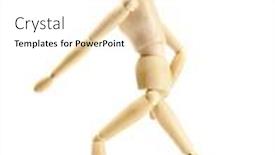  Presentation with mannequin - Cool new slide set with two old metal dumbbells on wooden background backdrop and a coral colored foreground