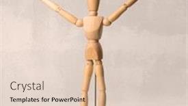  Presentation with mannequin - Presentation theme featuring wooden mannequin posed in front of a greyish background background and a lemonade colored foreground