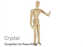  Presentation with mannequin - PPT layouts featuring wooden-mannequin-showing-stop background and a white colored foreground
