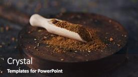  Presentation with measuring - Presentation theme enhanced with wooden-measuring-scoop-full background and a tawny brown colored foreground