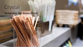  Presentation with coffe - Presentation theme with wooden-mixing-sticks-in-coffe background and a coral colored foreground