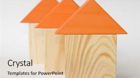  Presentation with best - Amazing presentation theme having wooden model of house backdrop and a  colored foreground