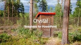  Presentation with toilet - PPT theme enhanced with wooden outhouse or toilet background and a coral colored foreground