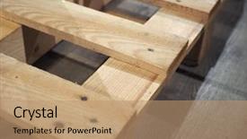  Presentation with pallet - PPT theme consisting of wooden pallet aka skid flat background and a coral colored foreground