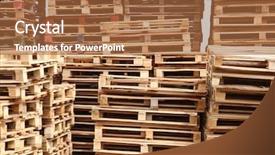  Presentation with pallet - Cool new presentation design with wooden pallets stack backdrop and a red colored foreground