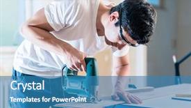  Presentation with diy - Presentation theme having wooden panel with jig saw background and a teal colored foreground