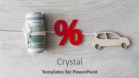  Presentation with percent - Slide deck consisting of wooden-passenger-car-model background and a light gray colored foreground