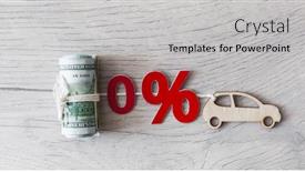  Presentation with percent - PPT theme with wooden-passenger-car-model background and a light gray colored foreground