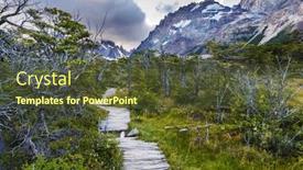  Presentation with antarctic - Cool new PPT theme with wooden-path-in-the-middle backdrop and a tawny brown colored foreground