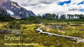  Presentation with antarctic - Audience pleasing presentation design consisting of wooden-path-in-the-middle backdrop and a tawny brown colored foreground