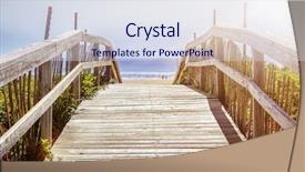  Presentation with sand dunes - Amazing PPT theme having wooden path over sand dunes backdrop and a sky blue colored foreground