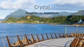  Presentation with pathway - Theme featuring wooden-pathway-in-badouzi-harbor background and a  colored foreground